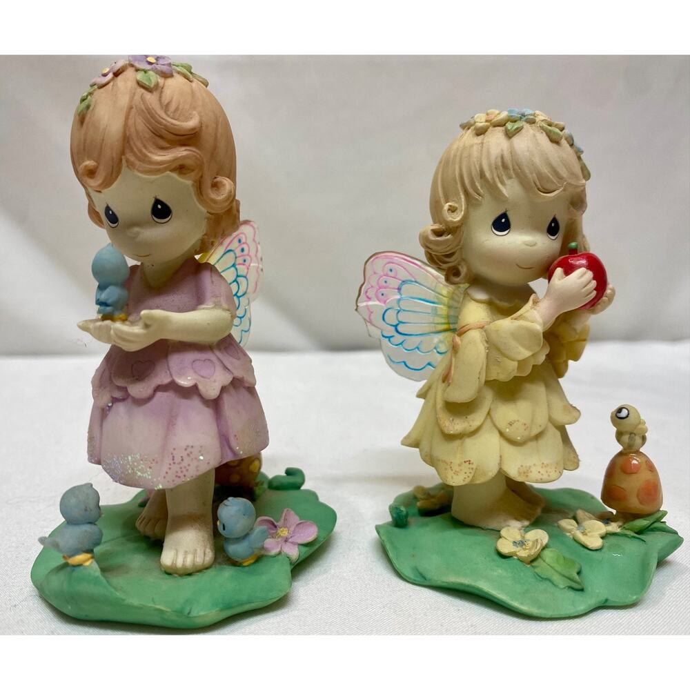 Precious Moments Wee Wonders Figurines Set Of 2 Apple Bee and Fairy Precious